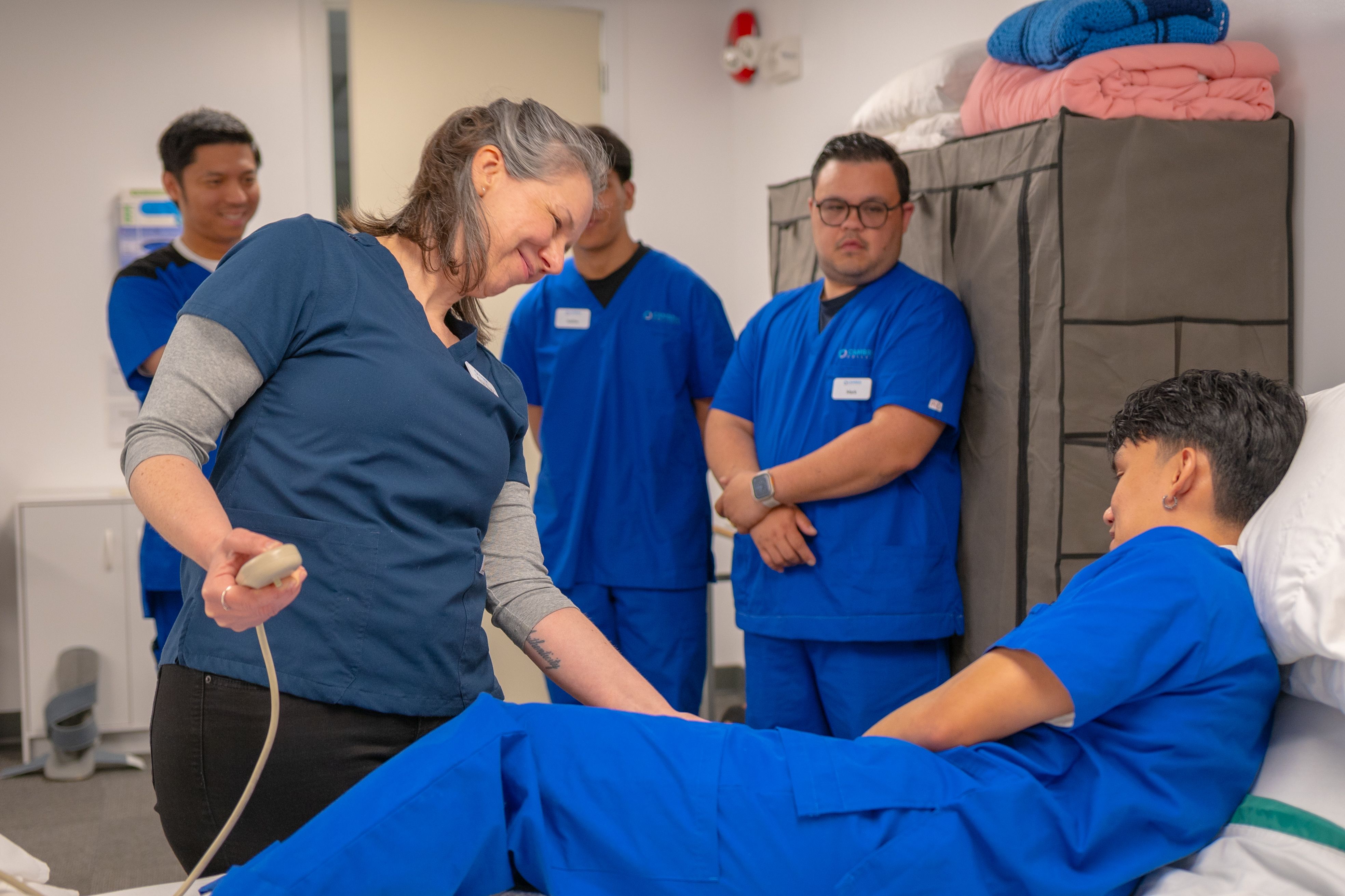 Clinical staff in a training session